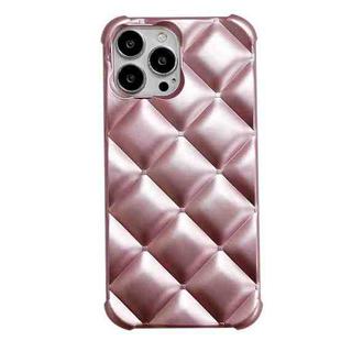 For iPhone 12 Pro Max Elegant Rhombic Texture TPU Phone Case(Pink)