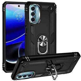 For Motorola Moto G 5G 2022 Shockproof TPU + PC Holder Phone Case(Black)