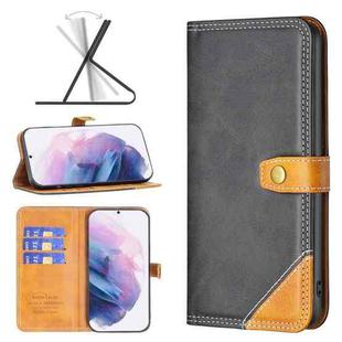 For Samsung Galaxy S21+ 5G Color Matching Double Sewing Thread Leather Phone Case(Black)