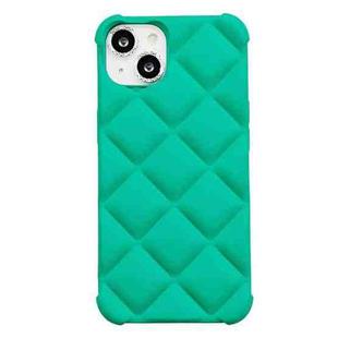 For iPhone 13 Elegant Rhombic Texture TPU Phone Case(Blue-green)