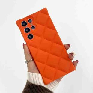 For Samsung Galaxy S22 Ultra 5G Elegant Rhombic Texture TPU Phone Case(Orange)
