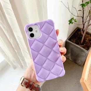 For iPhone 12 Pro Max Candy Color Elegant Rhombic Texture TPU Phone Case(Purple)