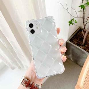 For iPhone 12 / 12 Pro Candy Color Elegant Rhombic Texture TPU Phone Case(Transparent)