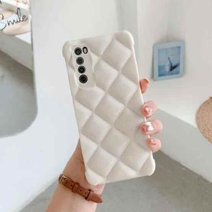 For Huawei nova 7 5G Candy Color Elegant Rhombic Texture TPU Phone Case(Milk White)