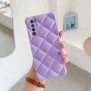 For Huawei nova 7 5G Candy Color Elegant Rhombic Texture TPU Phone Case(Purple)