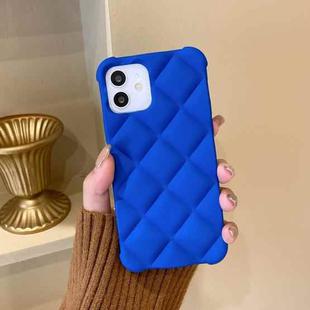 For iPhone 11 Pro Max Skin Feel Matte Rhombic Texture TPU Phone Case (Blue)