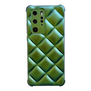 For Huawei P40 Pro Rhombic Texture Chameleon TPU Phone Case(Green)