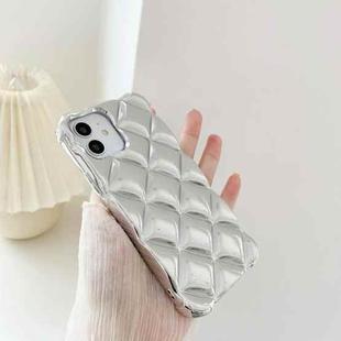 For iPhone 12 Pro Max Elegant Rhombic Texture Electroplated TPU Phone Case(Silver)