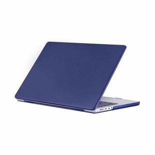 Carbon Fiber Textured Plastic Laptop Protective Case For MacBook Pro 16.2 inch A2485 2021(Blue)