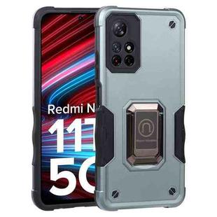 For Xiaomi Redmi Note 11T 5G Ring Holder Non-slip Armor Phone Case(Green)