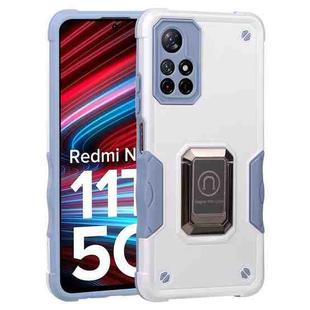 For Xiaomi Redmi Note 11T 5G Ring Holder Non-slip Armor Phone Case(White)