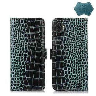 For Samsung Galaxy Xcover6 Pro Crocodile Top Layer Cowhide Leather Phone Case(Green)