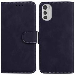 For Motorola Moto E32 Skin Feel Pure Color Flip Leather Phone Case(Black)