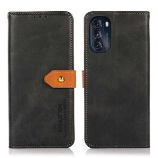 For Motorola Moto G 5G 2022 KHAZNEH Dual-color Cowhide Texture Flip Leather Phone Case(Black)