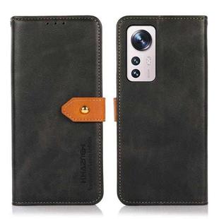 For Xiaomi 12 Lite KHAZNEH Dual-color Cowhide Texture Flip Leather Phone Case(Black)