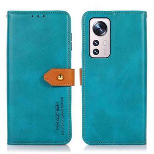 For Xiaomi 12 Lite KHAZNEH Dual-color Cowhide Texture Flip Leather Phone Case(Blue)