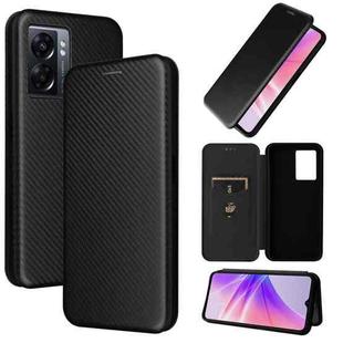 For OPPO A57 5G Carbon Fiber Texture Leather Phone Case(Black)