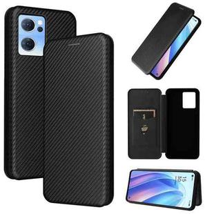 For OPPO Reno7 4G / F21 Pro 4G Carbon Fiber Texture Leather Phone Case(Black)