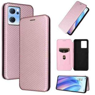 For OPPO Reno7 4G / F21 Pro 4G Carbon Fiber Texture Leather Phone Case(Rose Gold)