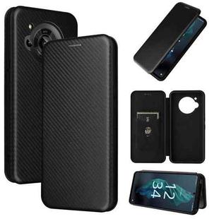 For Sharp Aquos R7 Carbon Fiber Texture Leather Phone Case(Black)