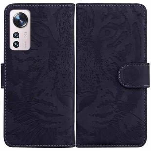 For Xiaomi 12 Lite Tiger Embossing Pattern Leather Phone Case(Black)