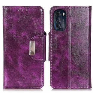 For Motorola Moto G 5G 2022 Crazy Horse Texture Magnetic Flip Leather Phone Case with 6-Card Slots(Purple)