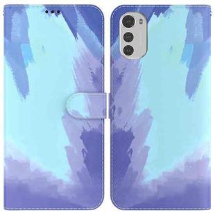 For Motorola Moto E32 Watercolor Pattern Horizontal Flip Leather Phone Case(Winter Snow)