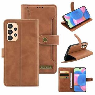 For Samsung Galaxy A13 4G Case Craft Multifunctional Horizontal Flip Leather Phone Case(Brown)