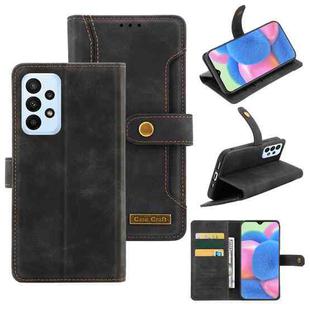 For Samsung Galaxy A23 4G Case Craft Multifunctional Horizontal Flip Leather Phone Case(Black)