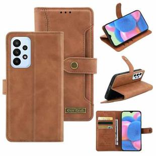 For Samsung Galaxy A23 4G Case Craft Multifunctional Horizontal Flip Leather Phone Case(Brown)