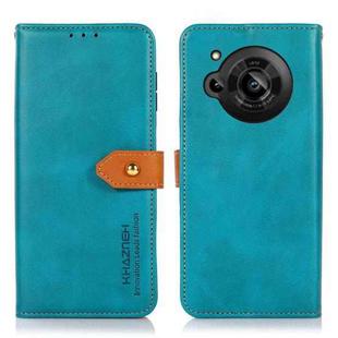 For Sharp Aquos R7 KHAZNEH Dual-color Cowhide Texture Flip Leather Phone Case(Blue)