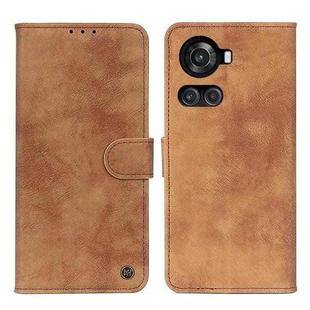 For OnePlus Ace / 10R Antelope Texture Magnetic Buckle Leather Phone Case(Brown)
