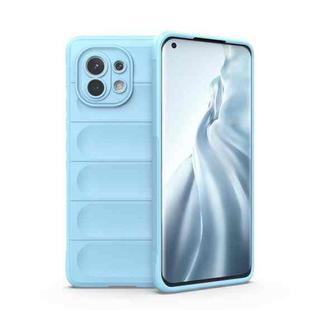For Xiaomi Mi 11 Magic Shield TPU + Flannel Phone Case(Light Blue)