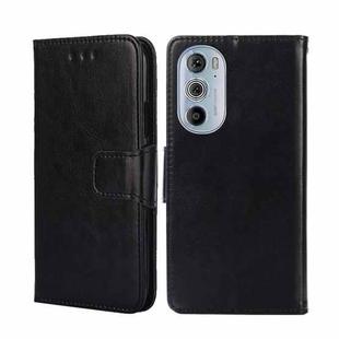 For Motorola Edge+ 2022/Edge 30 Pro Crystal Texture Leather Phone Case(Black)