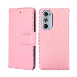 For Motorola Edge+ 2022/Edge 30 Pro Crystal Texture Leather Phone Case(Pink)