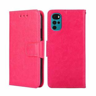 For Motorola Moto G22 Crystal Texture Leather Phone Case(Rose Red)