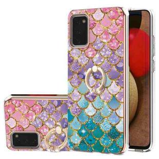 For Samsung Galaxy A03s 165.8mm Electroplating IMD TPU Phone Case with Ring(Colorful Scales)