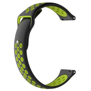 For Huami Amazfit Youth Edition Two-tone Silicone Watch Band(Black Lime)