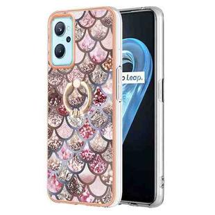 For OPPO Realme 9i / A36 / A96 4G Electroplating IMD TPU Phone Case with Ring(Pink Scales)
