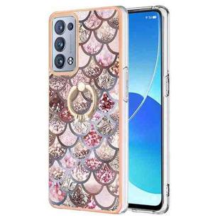 For OPPO Reno6 Pro+ 5G / Reno6 Pro Electroplating IMD TPU Phone Case with Ring(Pink Scales)