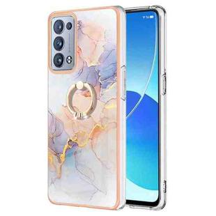 For OPPO Reno6 Pro+ 5G / Reno6 Pro Electroplating IMD TPU Phone Case with Ring(White Marble)