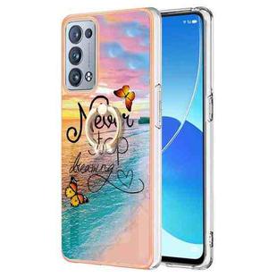 For OPPO Reno6 Pro+ 5G / Reno6 Pro Electroplating IMD TPU Phone Case with Ring(Dream Butterfly)