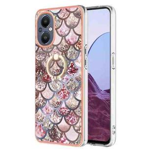 For OnePlus N20 5G Electroplating IMD TPU Phone Case with Ring(Pink Scales)