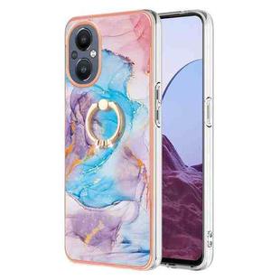 For OnePlus N20 5G Electroplating IMD TPU Phone Case with Ring(Blue Marble)