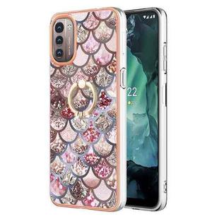 For Nokia G21 / G11 Electroplating IMD TPU Phone Case with Ring(Pink Scales)