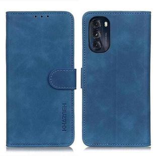 For Motorola Moto G 5G 2022 KHAZNEH Retro Texture Horizontal Flip Leather Phone Case(Blue)