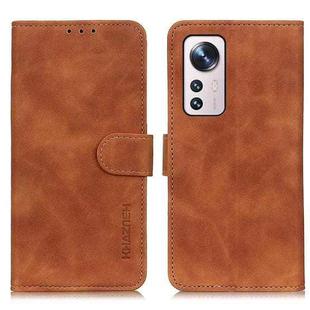 For Xiaomi 12 Lite KHAZNEH Retro Texture Horizontal Flip Leather Phone Case(Brown)