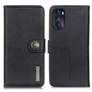 For Motorola Moto G 5G 2022 KHAZNEH Cowhide Texture Leather Phone Case(Black)