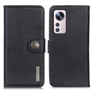 For Xiaomi 12 Lite KHAZNEH Cowhide Texture Leather Phone Case(Black)