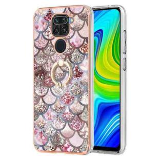 For Xiaomi Redmi Note 9 / Redmi 10X 4G Electroplating IMD TPU Phone Case with Ring(Pink Scales)